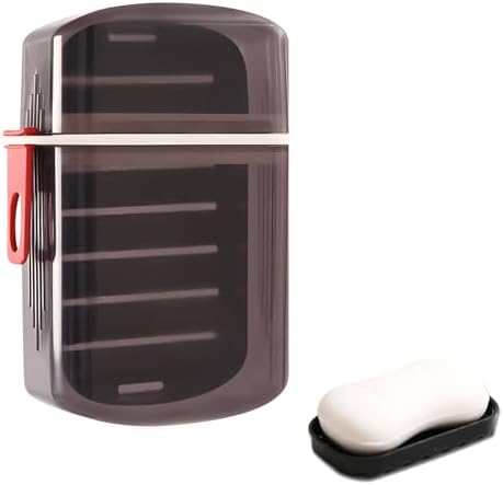 Travel Soap Holder with Leak Proof Lid and Drainage Tray