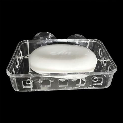 Capiant 1 Pack Suction Cup Soap Dish Holder Clear Acrylic Plastic
