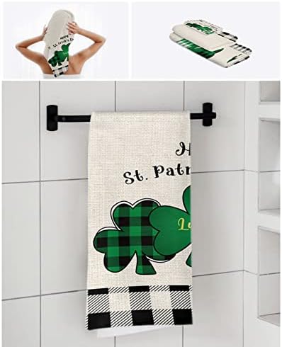 ZOE GARDEN St Patricks Day Towel Set with Shamrock Design