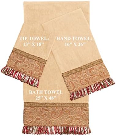 Sherry Kline Light Gold Swirl Paisley 3-Piece Towel Set