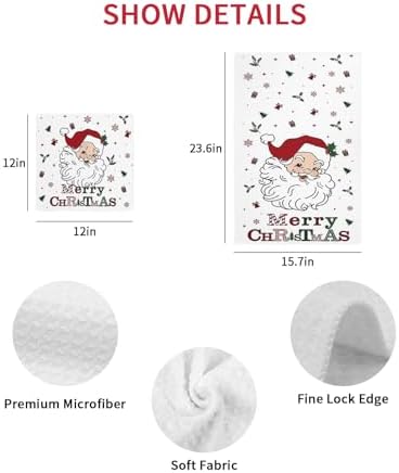 Falaniique Merry Christmas Waffle Towel Set of 2 1