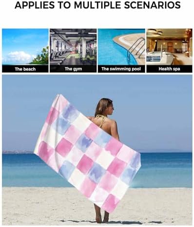 Shine-Home Rainbow Plaid Towel Set for Bathroom 1