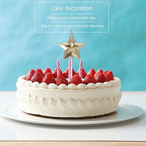 Alipis 16 Pcs 3D Star Birthday Cake Candle Decorations