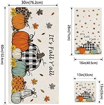 Chees D Zone Bath Towel Sets with Plaid Pumpkin Design
