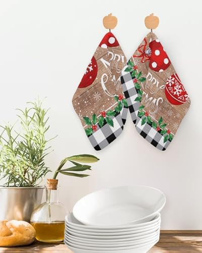 Falaniique Red Waffle Dish Towel Set of 2