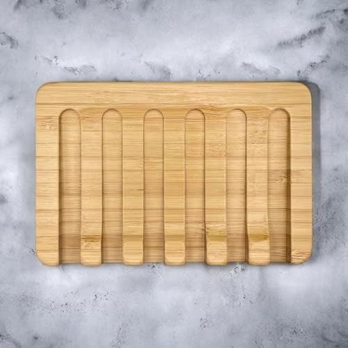 BLULEVAR Bamboo Soap Dish with Waterfall Drain