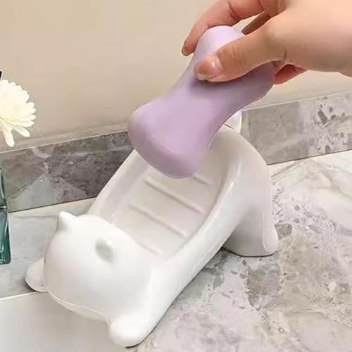 Cute Plastic Soap Slip Bar Holder with Drainage
