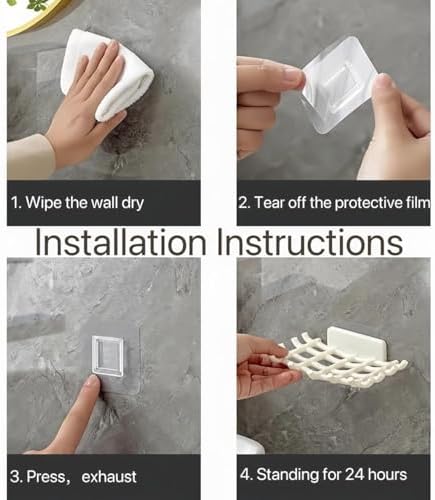 Wall-Mounted Soap Holder with Rattan Design 2 Pack No Drilling Needed