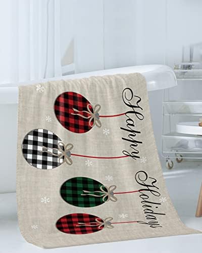 IDOWMAT Soft 3-Piece Towel Set - Farm Linen Plaid 1
