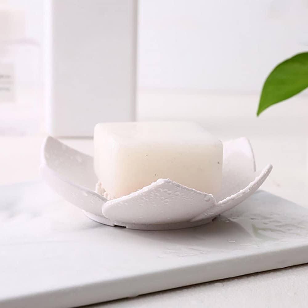 GXMRHWY Silicone Soap Dish Flower Shape White