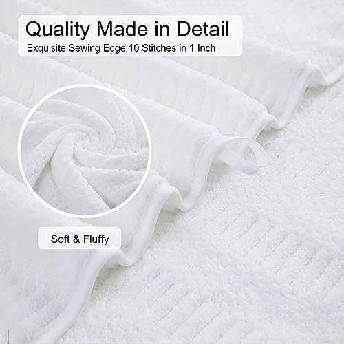 8 Piece Oversized White Bath Towel Set