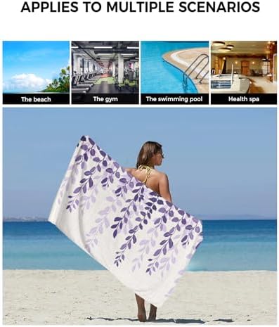 Smile Sunflower 3-Piece Bath Towel Set - Gradient Purple Linen Texture