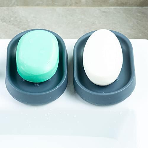 YOSXICC Soap Dishes 2PCS Dark Gray