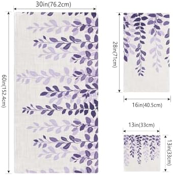 Smile Sunflower 3-Piece Bath Towel Set - Gradient Purple Linen Texture