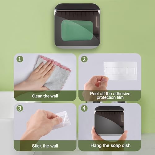 VZXAB Soap Dish Holder with Lid - Waterproof and Dustproof