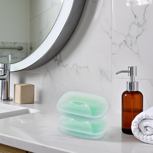 Vonpri Soap Box Holder with Lid - Clear Travel Soap Saver Case