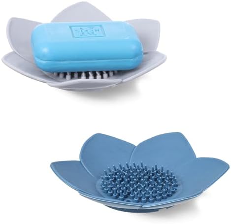 Ouligay 2 Pcs Silicone Soap Holder with Drainage