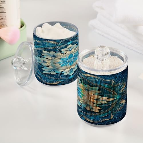 YETTASBIN Mandala Clear Plastic Storage Jars 2 Pack