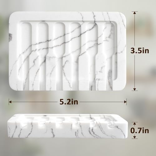 UHEY HOME Resin Soap Dish with Marble Look