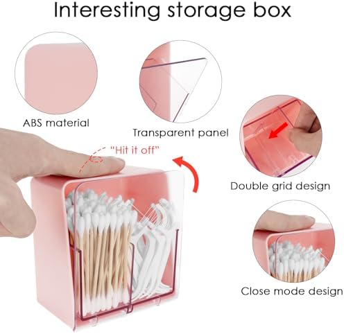 Biiange Cotton Ball Holder Canisters with Two Compartments