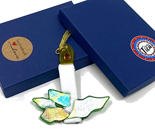 Peace Advent Candle - Frosted Fire Glass Ornament