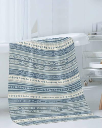 Chees D Zone Retro Blue Stripe Bath Towel Set