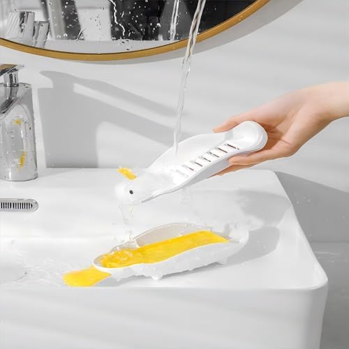 Cute Duck Soap Dish with Two-Layer Drainage 1