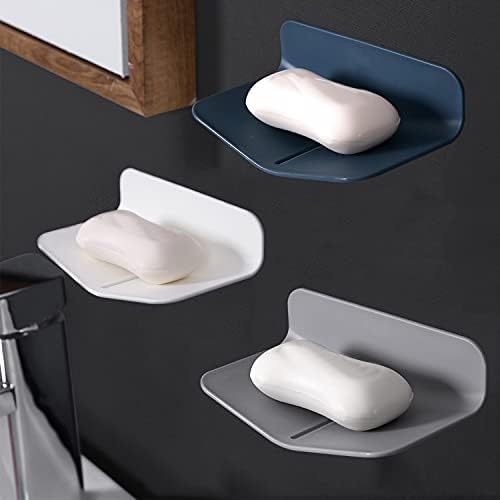 Self-Draining Shower Soap Holder No Drilling Strong Viscosity V-Shaped Design