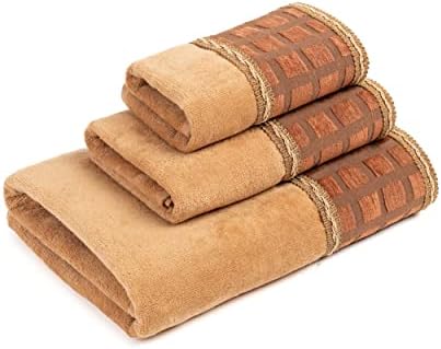 Sherry Kline Checky Gold 3-Piece Decorative Towel Set
