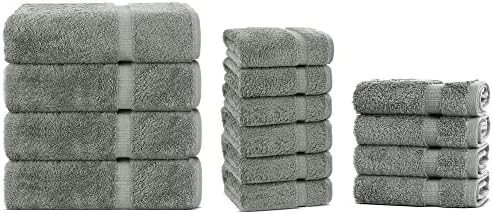 Chakir Turkish Linens Premium 100 Cotton Towel Set Bundle Gray 1