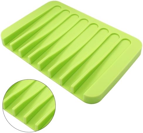 Self Draining Soap Holder Premium Silicone Soap Dish for Shower and Kitchen