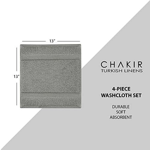 Chakir Turkish Linens Premium 100 Cotton Towel Set Bundle Gray 1