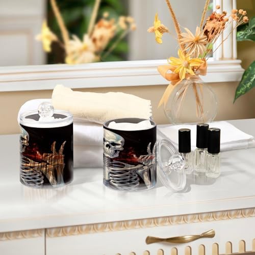 YETTASBIN Skeleton Clear Plastic Apothecary Jars 2 Pack