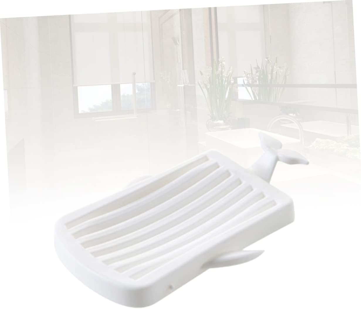Ciieeo Whale Shape Soap Tray with Double Drainage