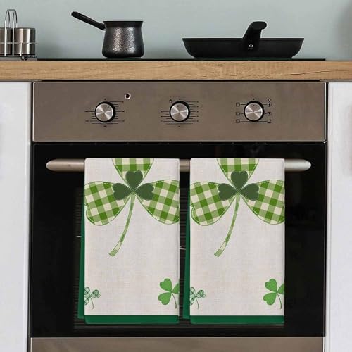 Rocking Giraffee Microfiber Towels 3 Pack St Patrick Day Green Plaid