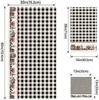 Shine-Home Rustic Black Buffalo Check Towel Set 1