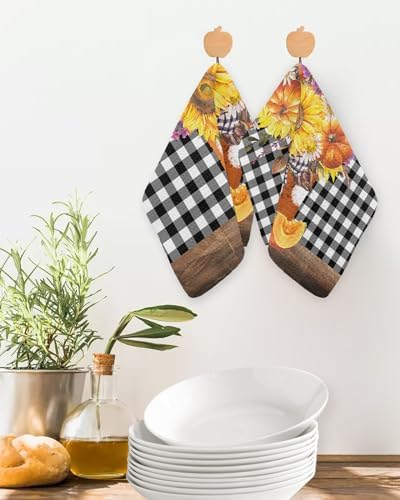 Falaniique Waffle Towel Set of 2 Black White