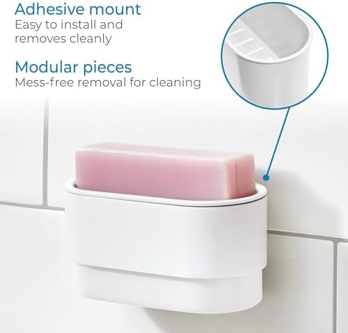 iDesign Self-Adhesive Soap Dish - White