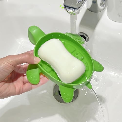 Fewile 1 Pack Green Tortoise Soap Dish