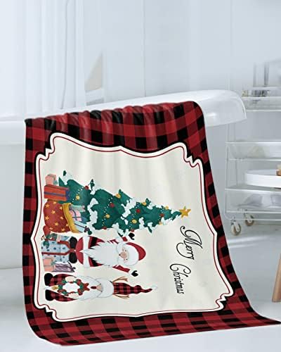 Shine-Home Check Red and Black Towel Set for Bathroom