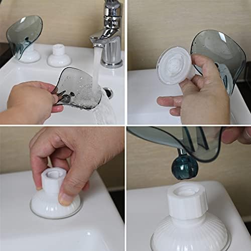 Bulckrew 2PC Leaf Soap Holder Suction Cup Design