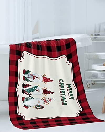 Shine-Home Check Red Black Towel Set for Bathroom 1