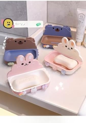 FABEILAI Rabbit Soap Dish Suction Holder White