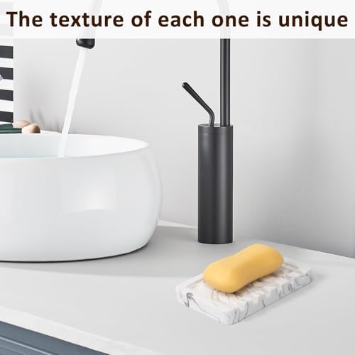 UHEY HOME Resin Soap Dish with Marble Look