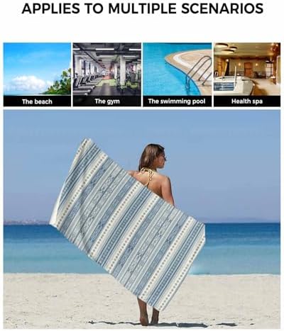 Chees D Zone Retro Blue Stripe Bath Towel Set