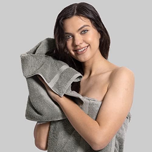 Chakir Turkish Linens Premium 100 Cotton Towel Set Bundle Gray 1