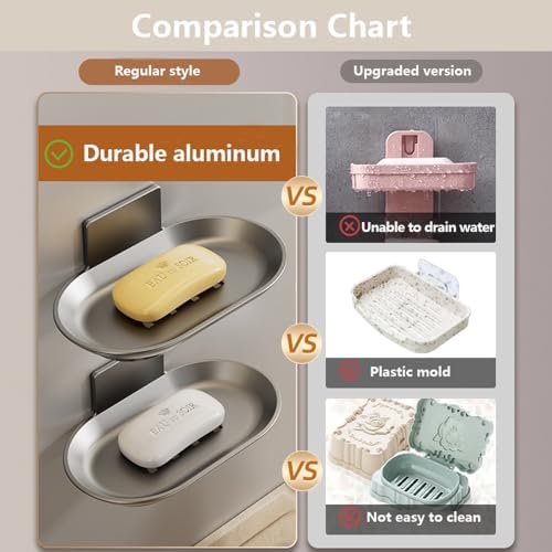 Wall Mounted Soap Dishes 2 Pack Gray 35 x 57 Inches