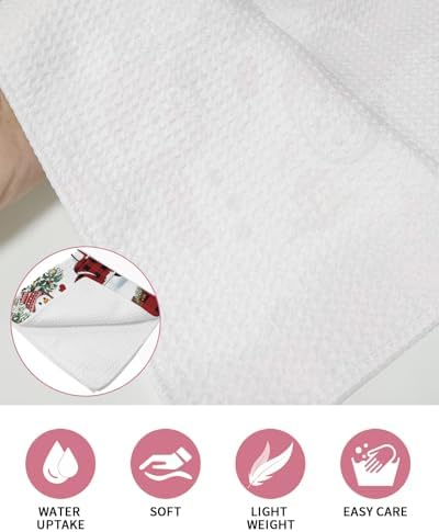 Falaniique Christmas Red Waffle Towel Set of 2