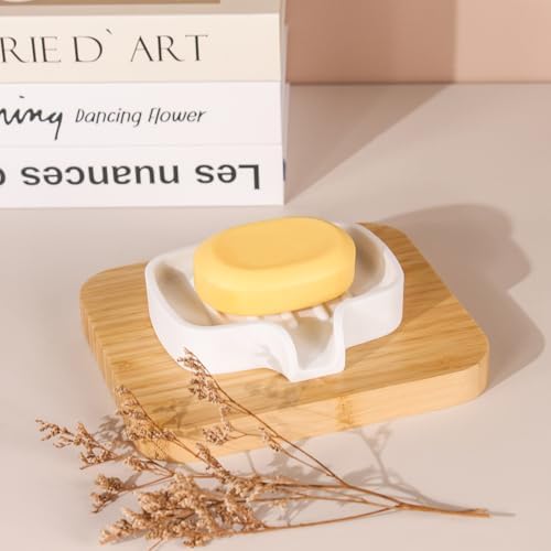 AMIREUX Elegant Marble Soap Dish with Drain Spout