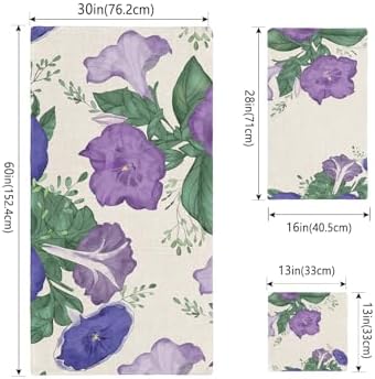 Smile Sunflower Bath Towels Set of 3 with Morning Glory Design